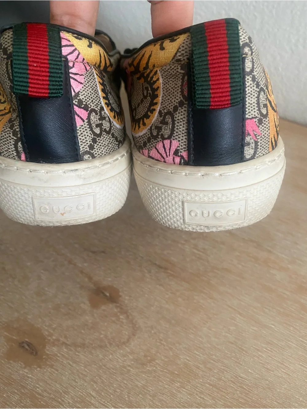 Gucci Dublin Bengal Tiger GG Supreme Slip-On Sneakers Size 8 (38)
